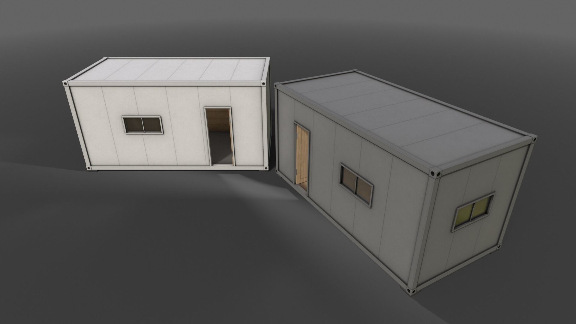 PBR Container House BB 20ft V1 Low-poly 3D model_11