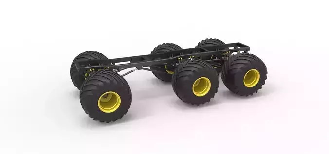 Chassis of 6x6 Monster Truck Version 2 Scale 1 to 25