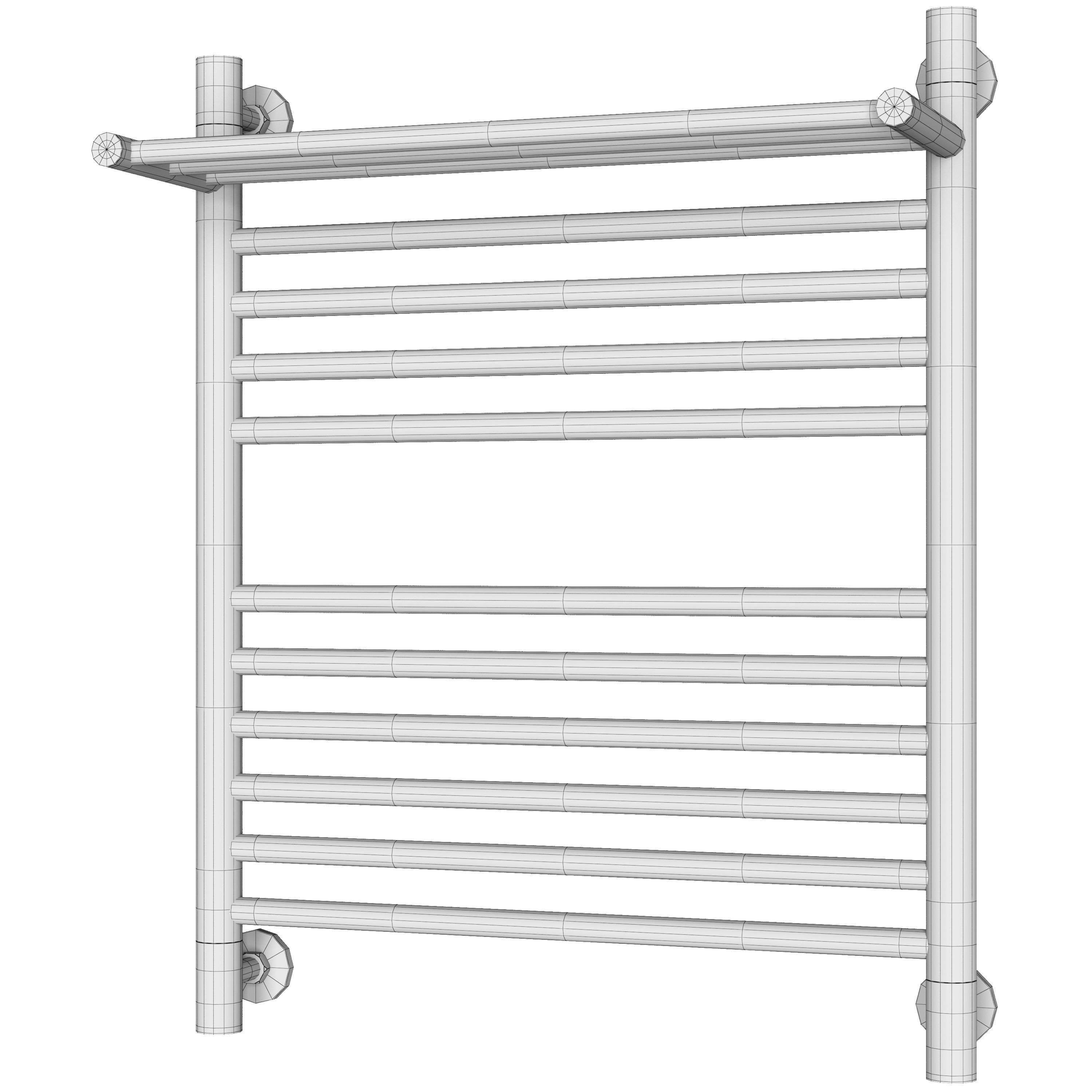 Water heated towel rail Sunerzha Bogema 60x50 with shelf straigh 3D model_2