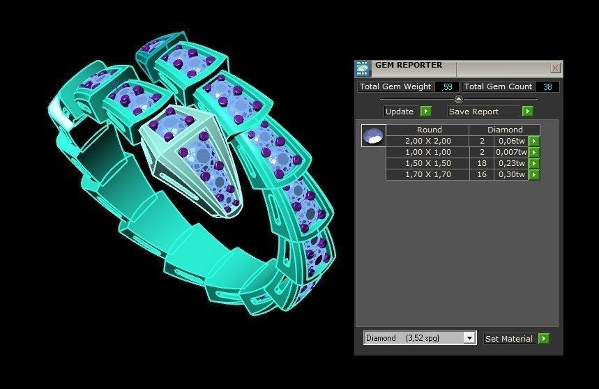 snake ring 3D print model_1