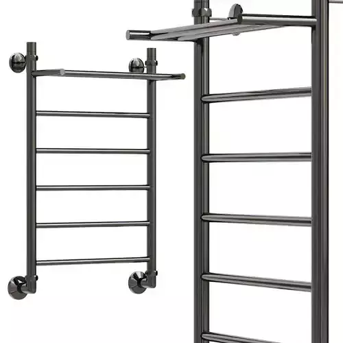 Water heated towel rail EWRIKA Sappho FP 80x50 black matte