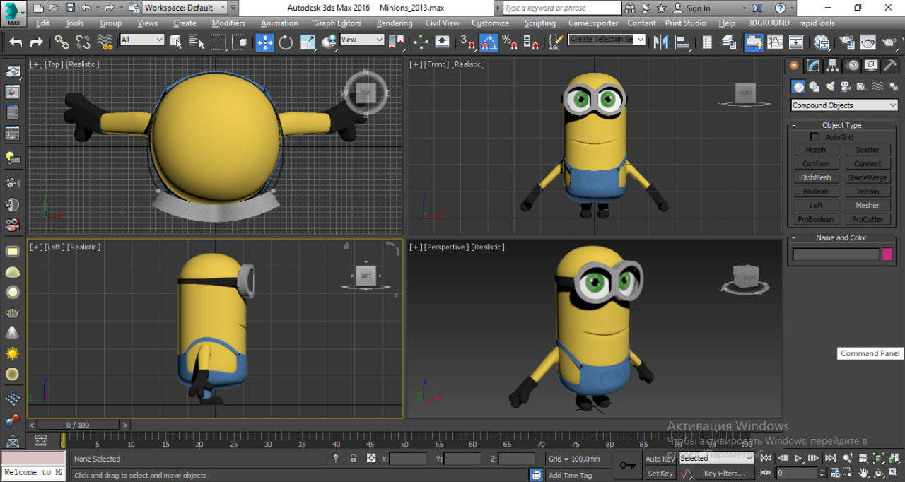 Minions Low-poly 3D model_1