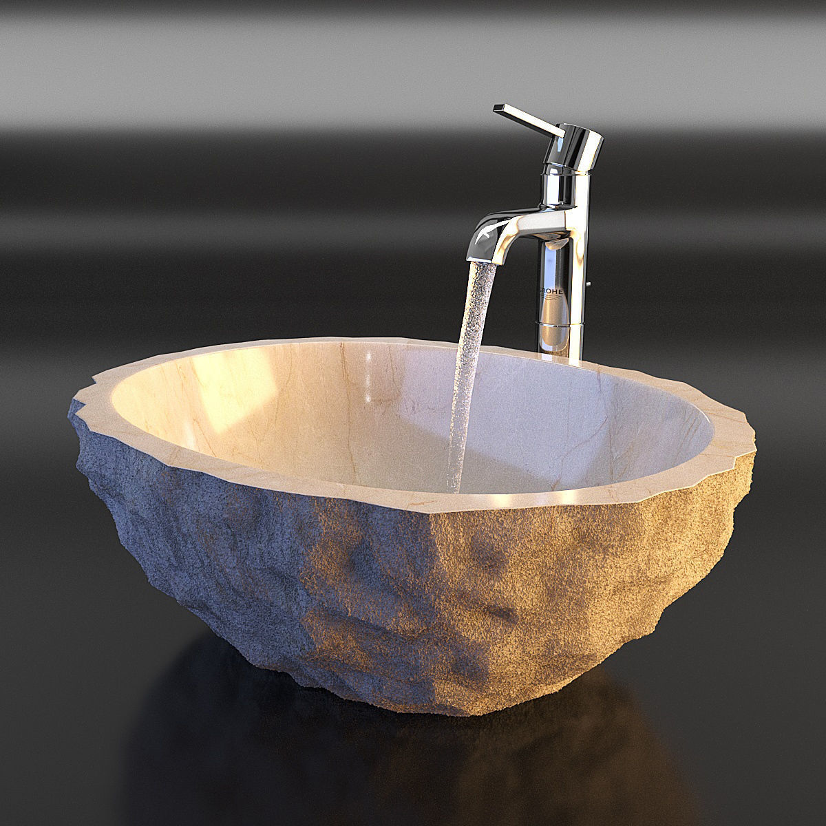 Marble sink 3D model_4