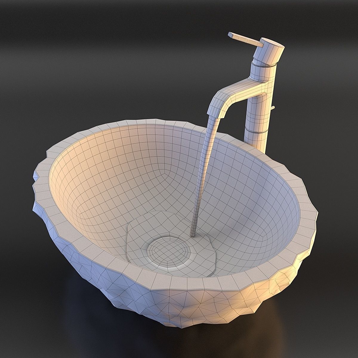 Marble sink 3D model_5