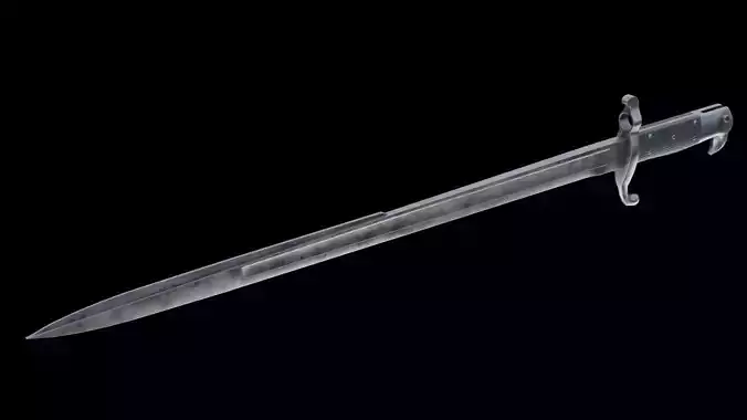 German bayonet Hirschfanger 1871 Hf71 Low-poly 3D model