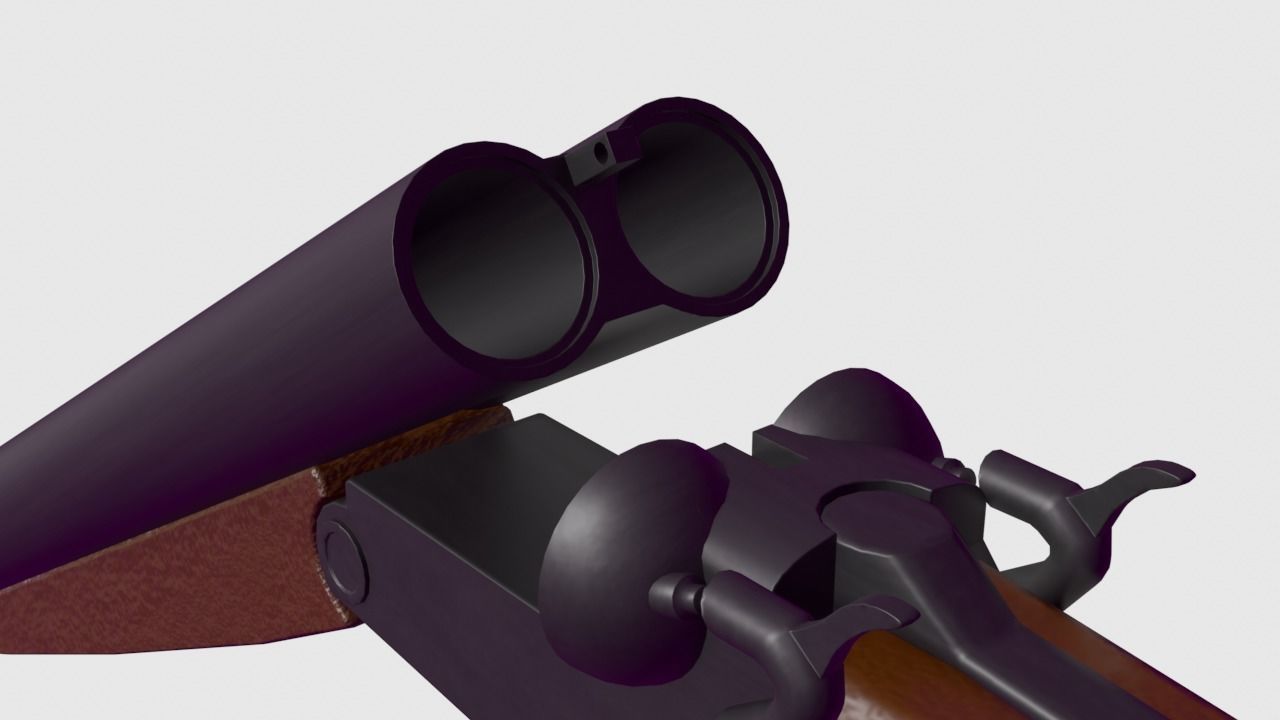Double-barreled shotgun Free low-poly 3D model_3