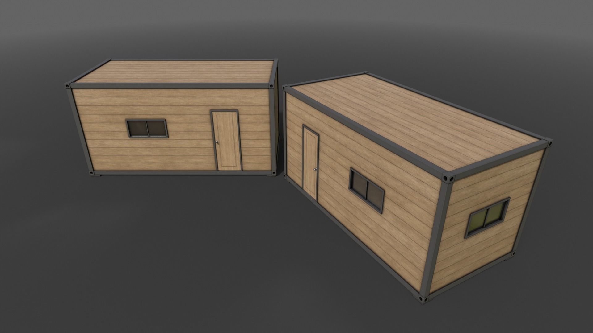 PBR Container House BC 20ft V1 Low-poly 3D model_10