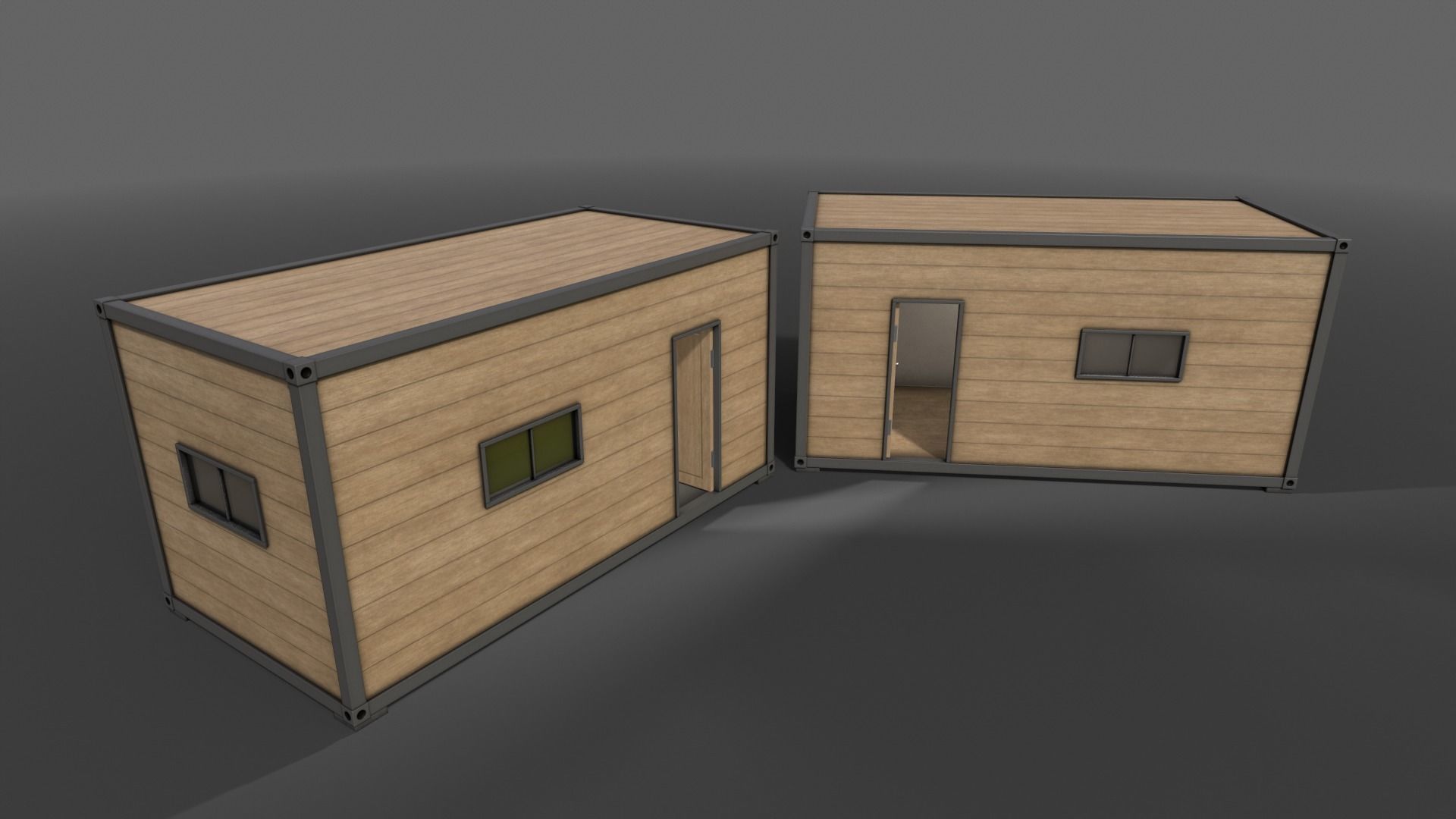 PBR Container House BC 20ft V1 Low-poly 3D model_8