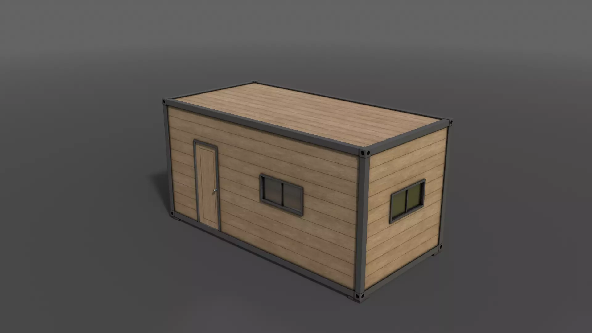 PBR Container House BC 20ft V1 Low-poly 3D model_0