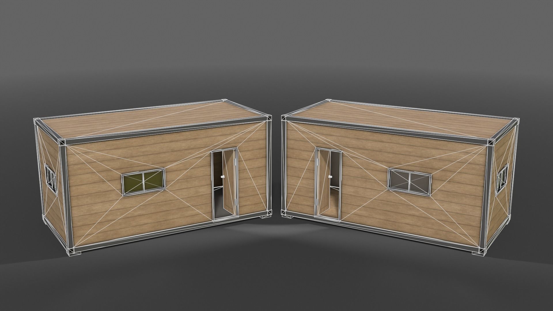 PBR Container House BC 20ft V1 Low-poly 3D model_6