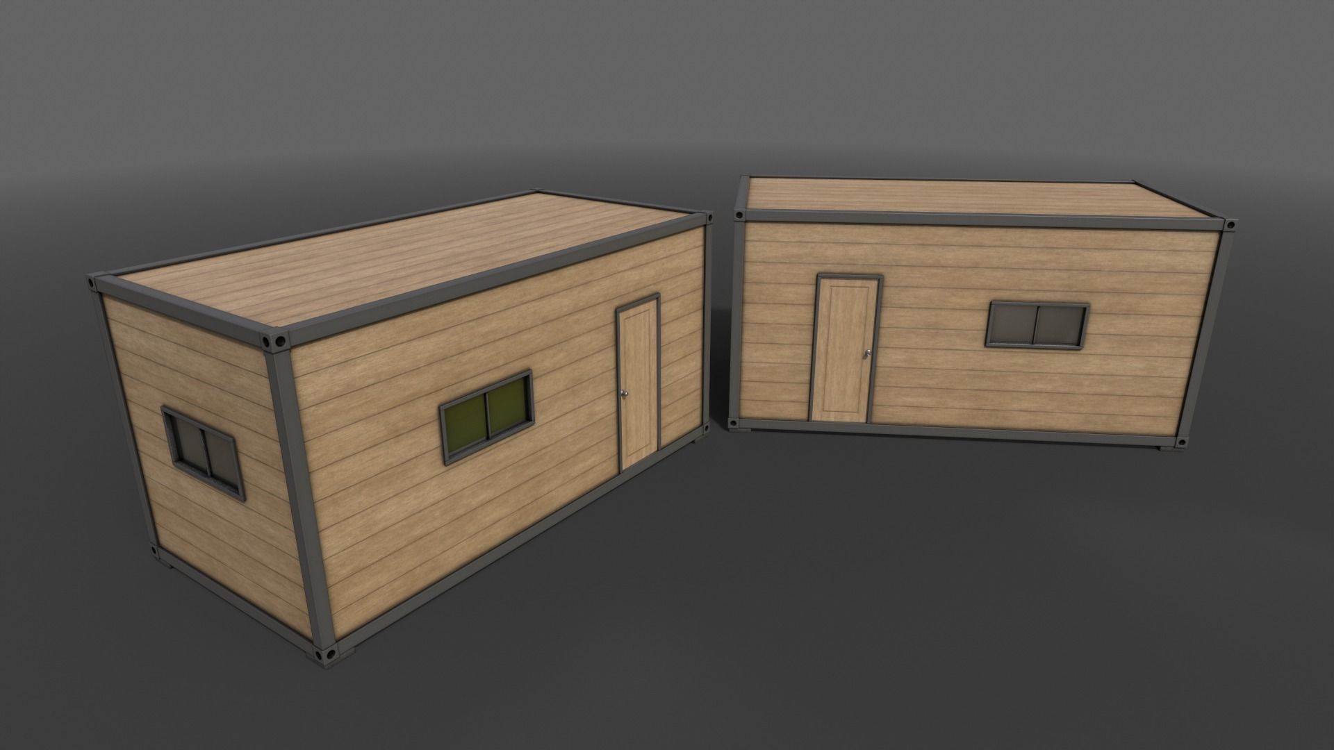 PBR Container House BC 20ft V1 Low-poly 3D model_7
