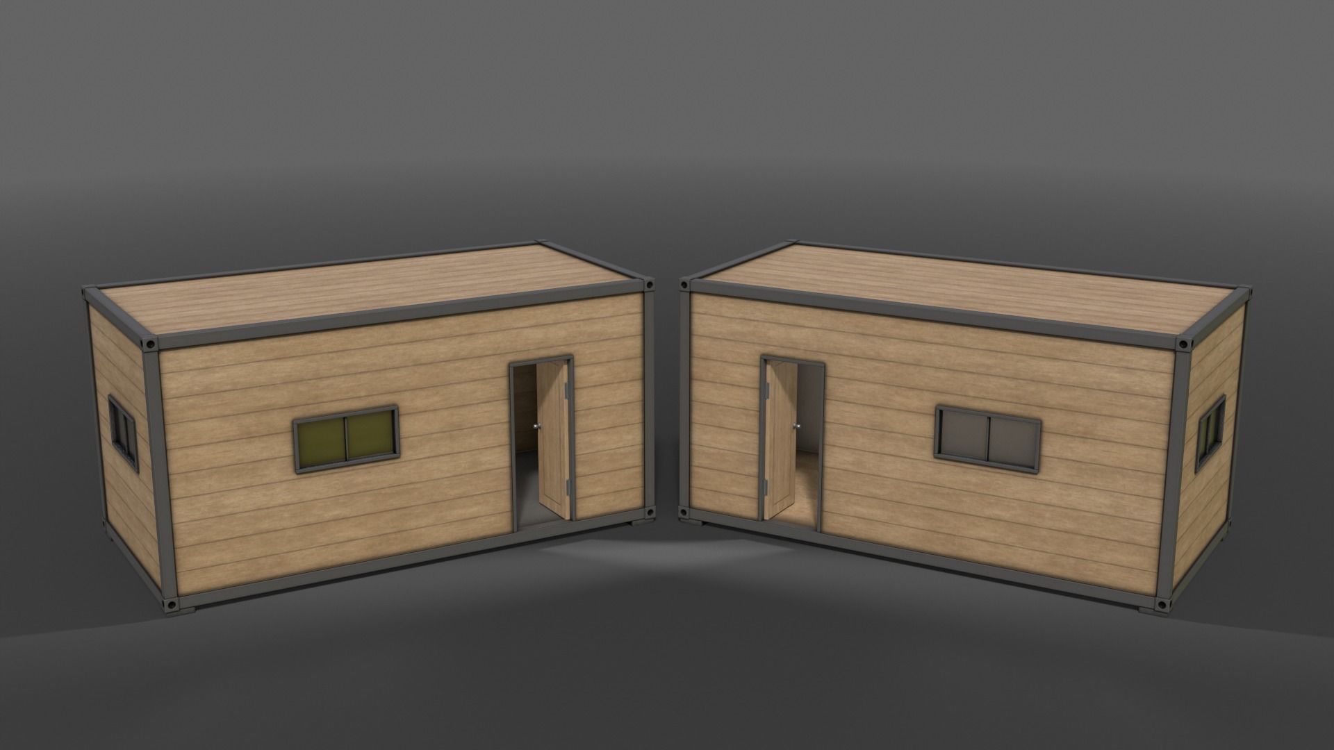 PBR Container House BC 20ft V1 Low-poly 3D model_5