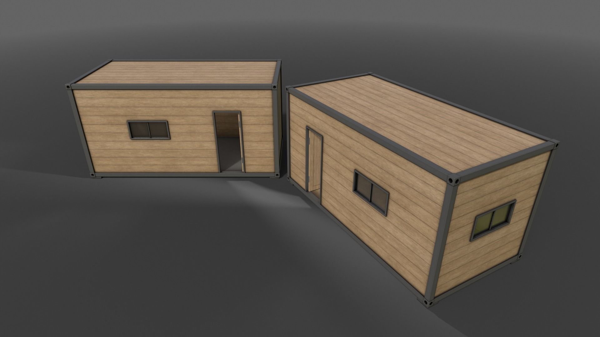 PBR Container House BC 20ft V1 Low-poly 3D model_11