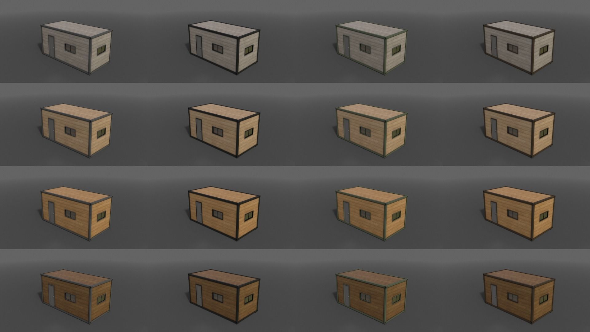 PBR Container House BC 20ft V1 Low-poly 3D model_2