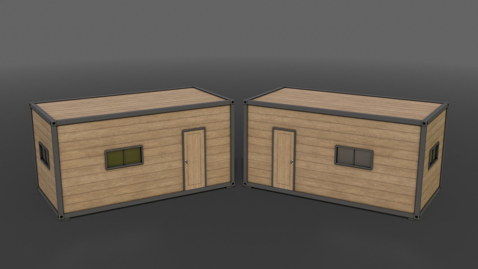 PBR Container House BC 20ft V1 Low-poly 3D model_4