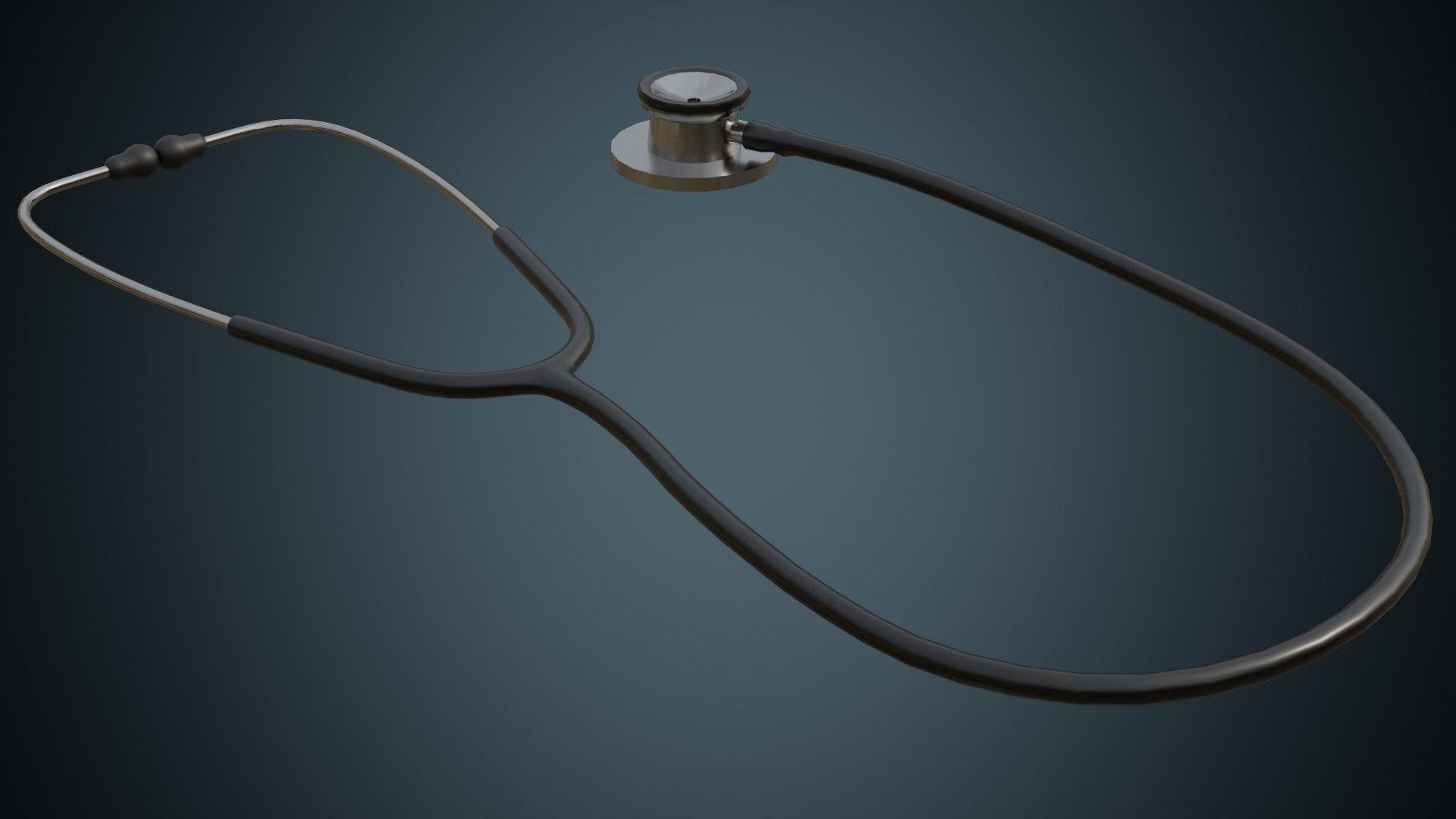 Stethoscope 1 Basic Low-poly 3D model_1