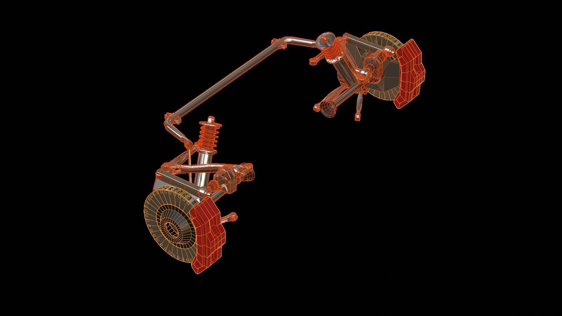 suspension system Low-poly 3D model_17