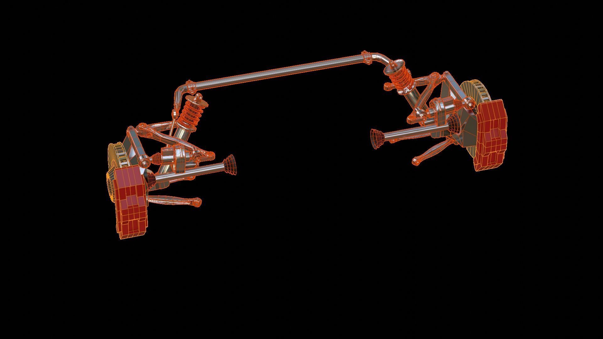 suspension system Low-poly 3D model_18