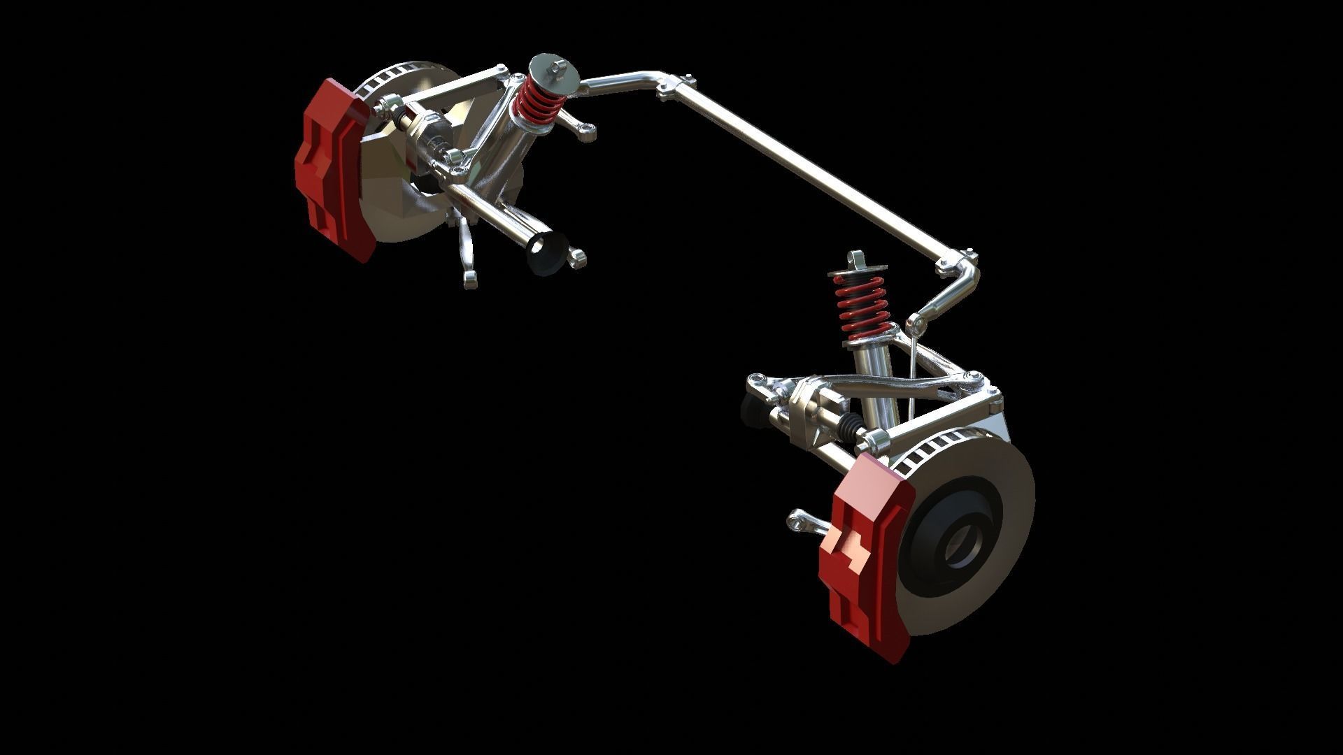suspension system Low-poly 3D model_9