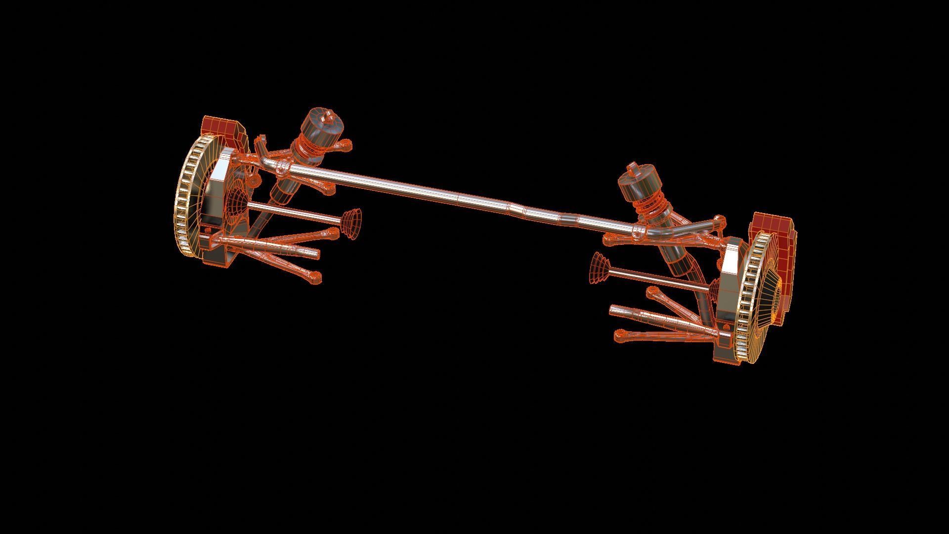 suspension system Low-poly 3D model_41