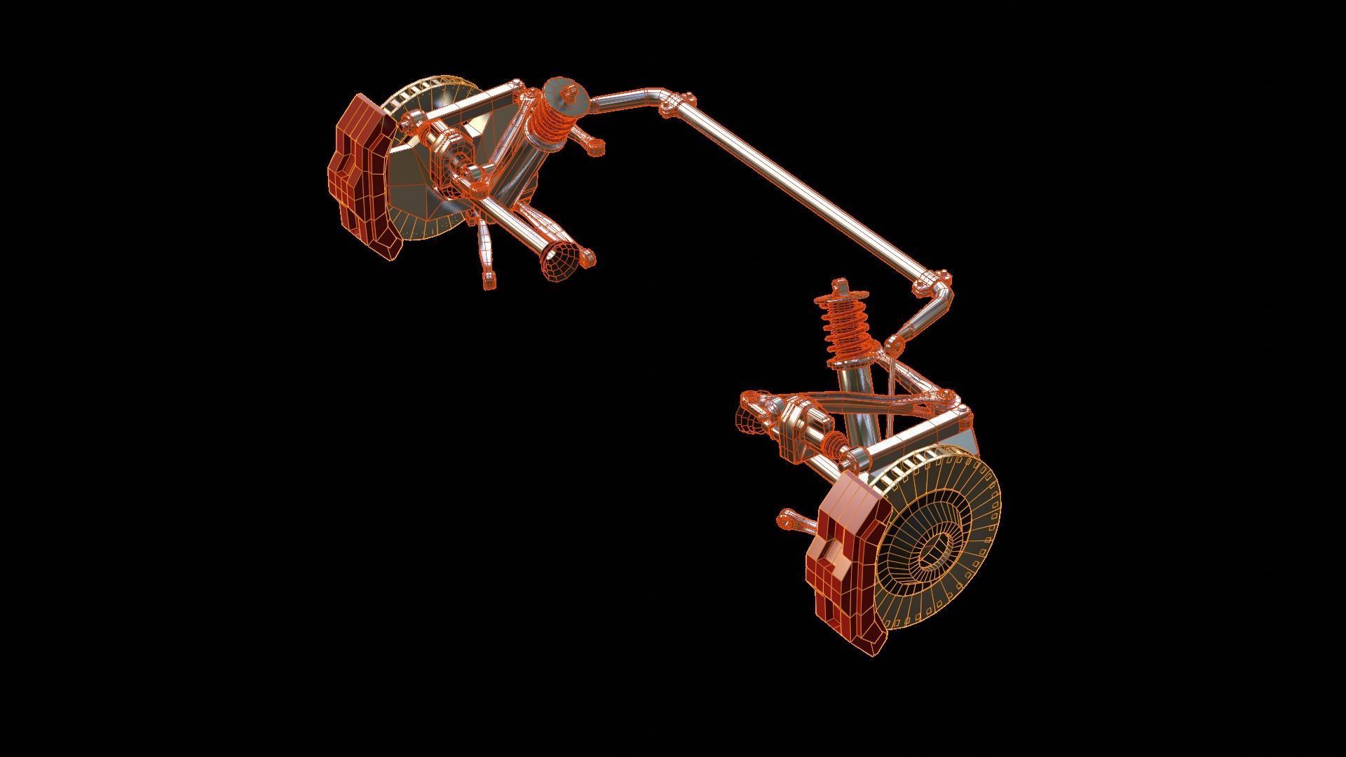 suspension system Low-poly 3D model_20