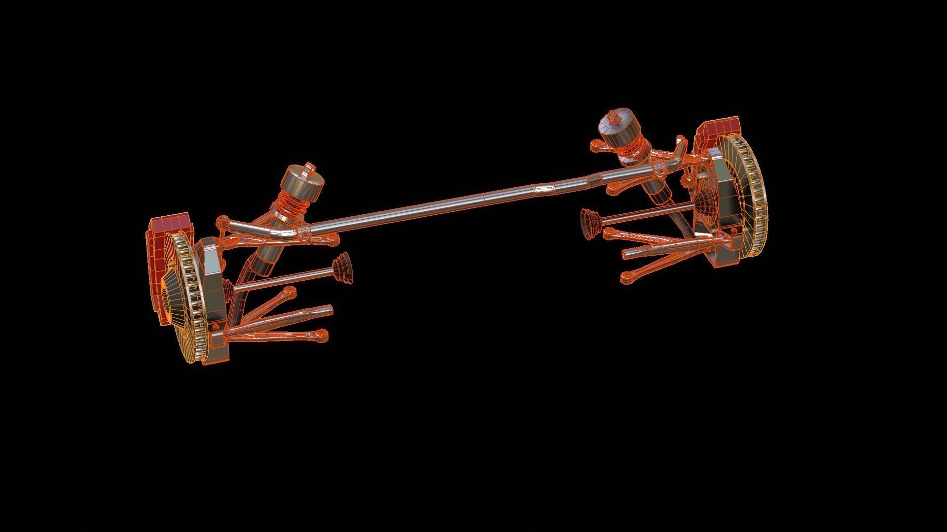 suspension system Low-poly 3D model_40