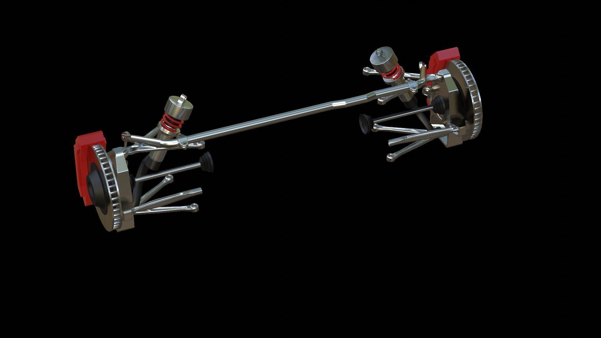 suspension system Low-poly 3D model_29
