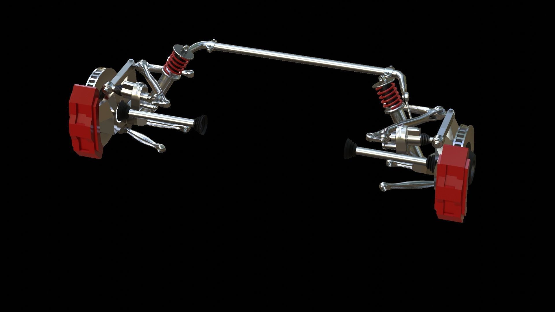 suspension system Low-poly 3D model_8