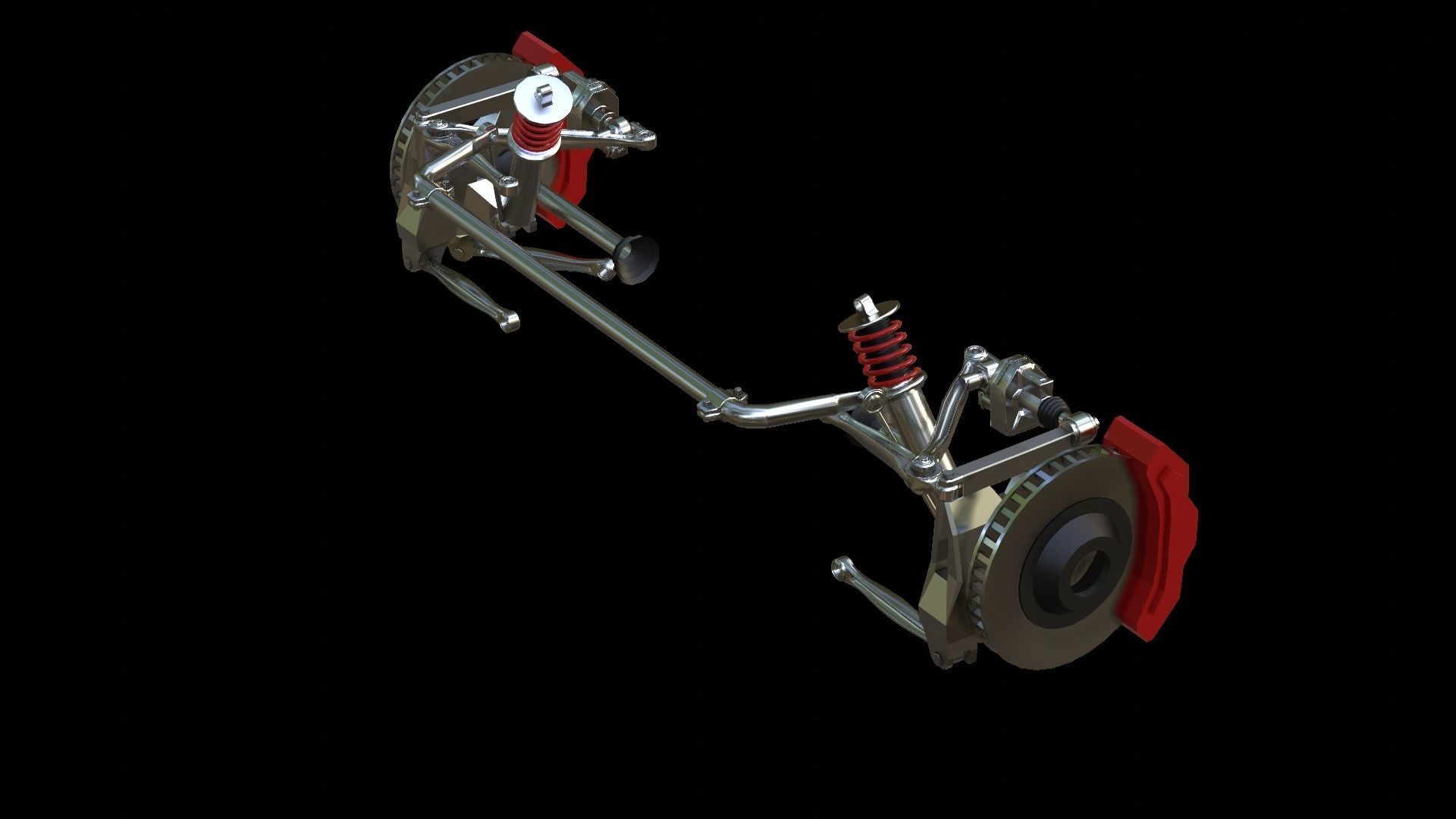 suspension system Low-poly 3D model_4