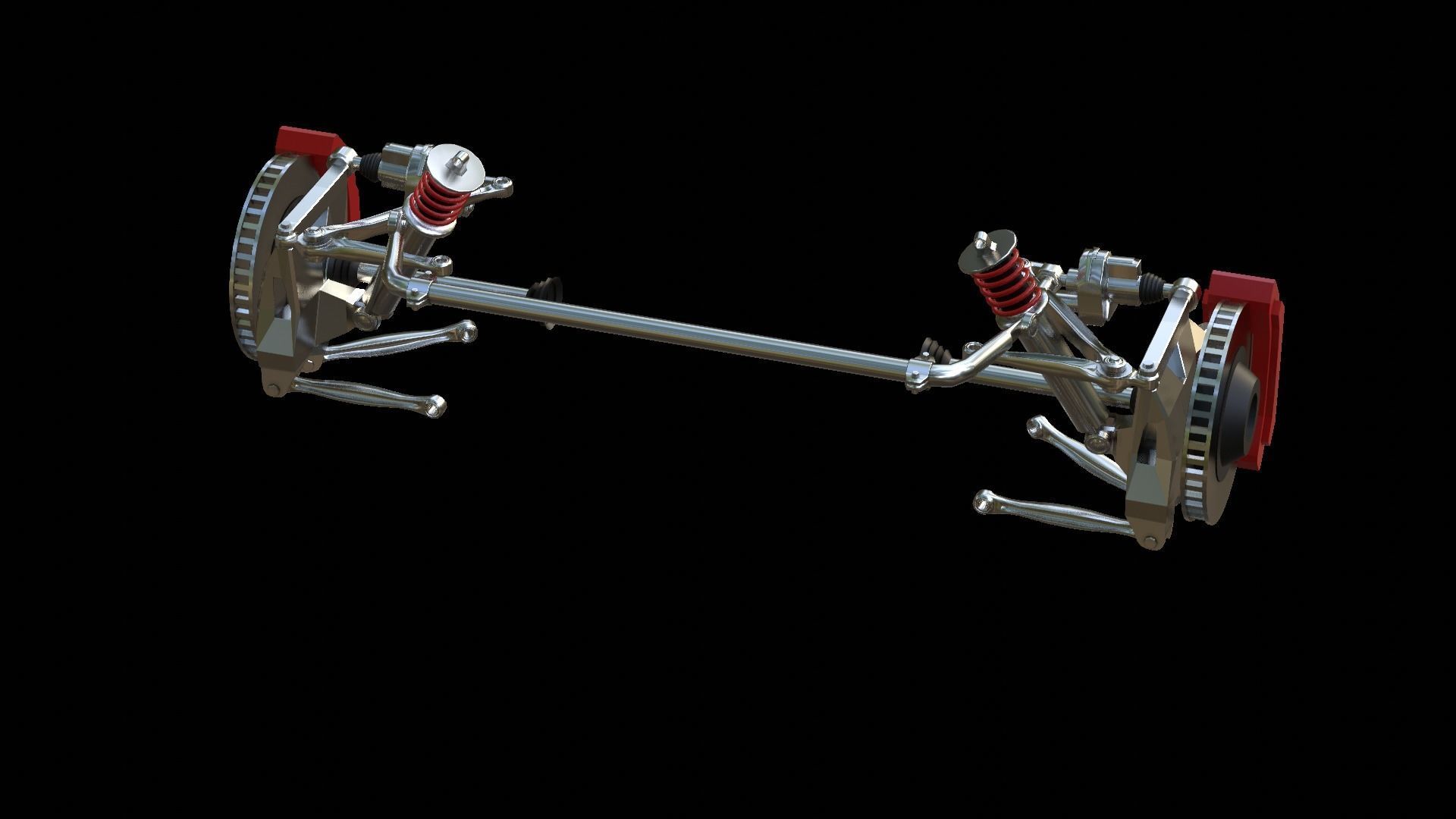 suspension system Low-poly 3D model_13