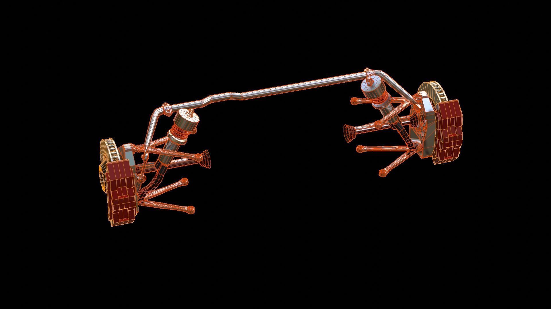 suspension system Low-poly 3D model_45
