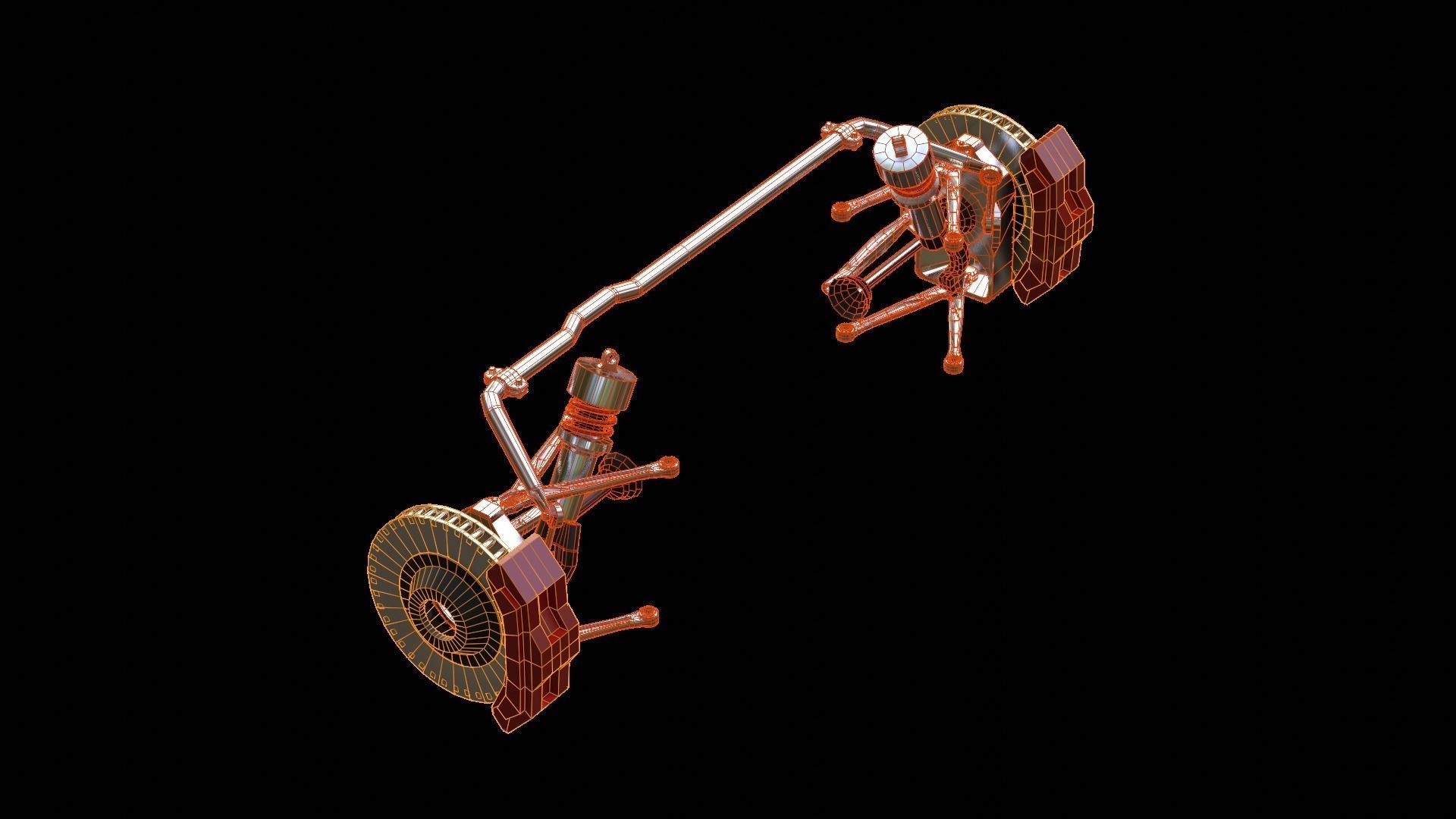 suspension system Low-poly 3D model_44