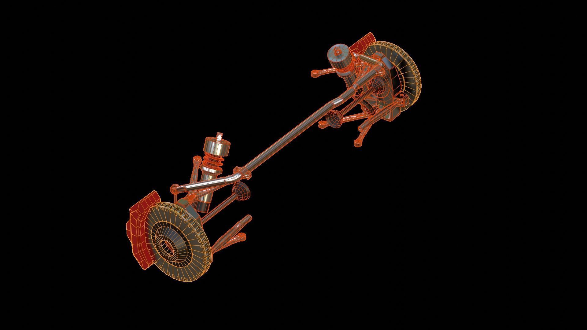 suspension system Low-poly 3D model_39