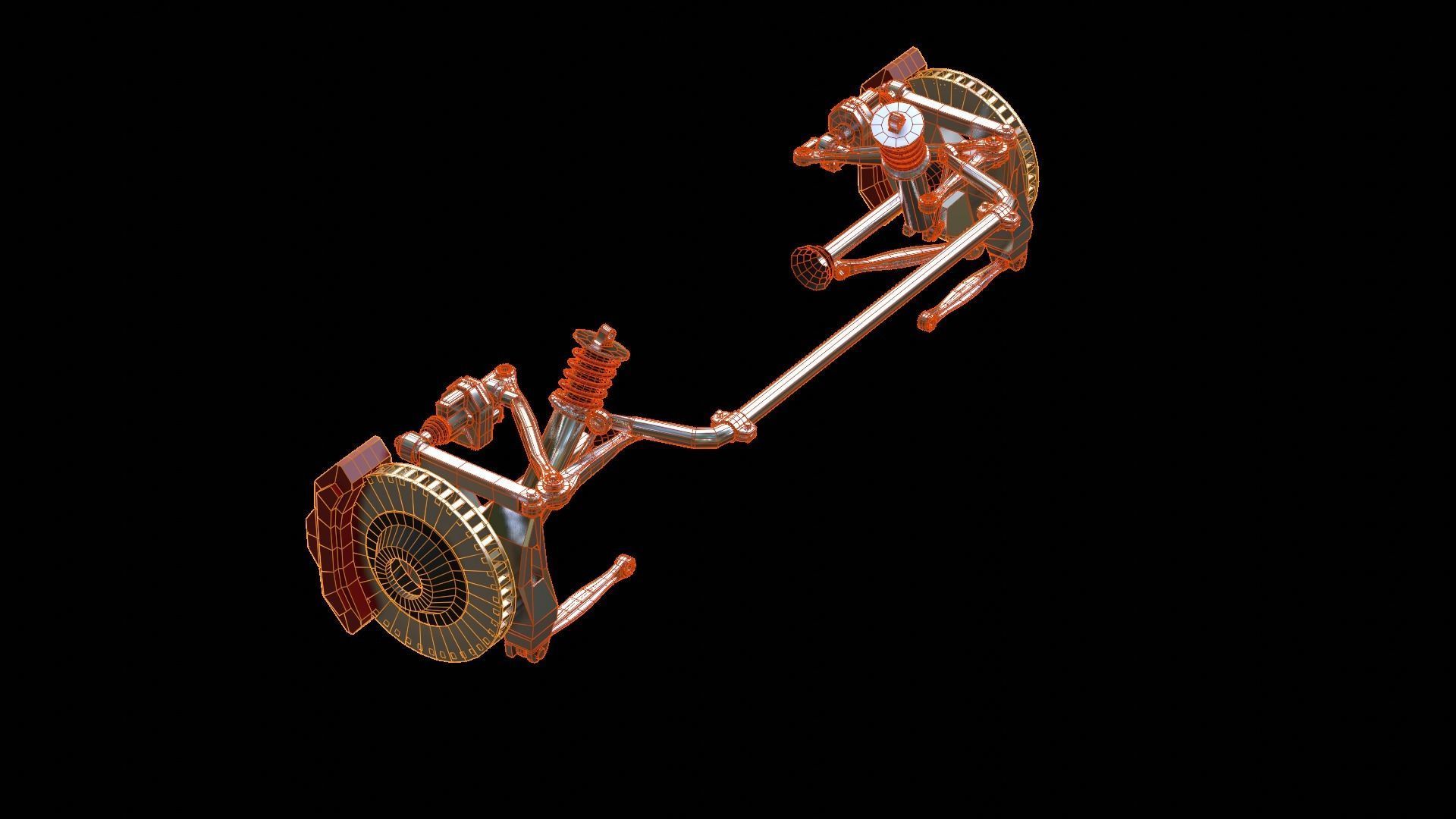 suspension system Low-poly 3D model_22