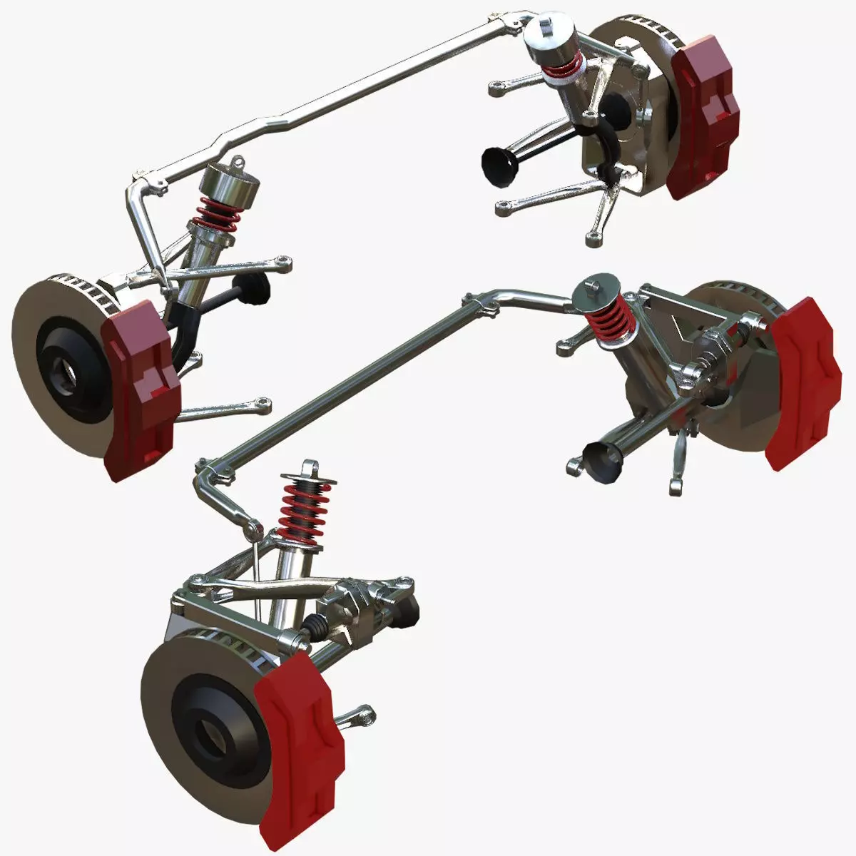 suspension system Low-poly 3D model_0