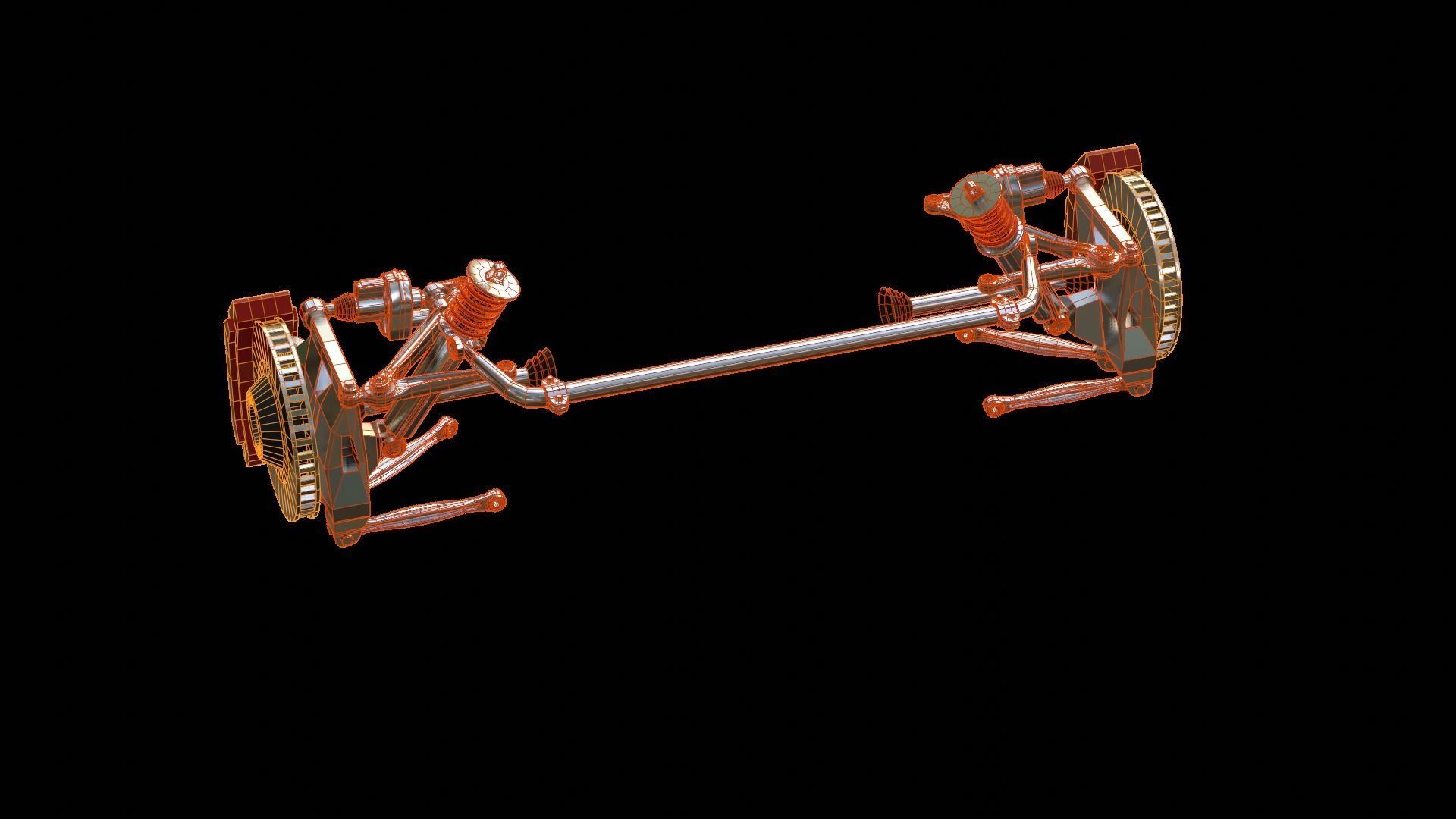 suspension system Low-poly 3D model_23