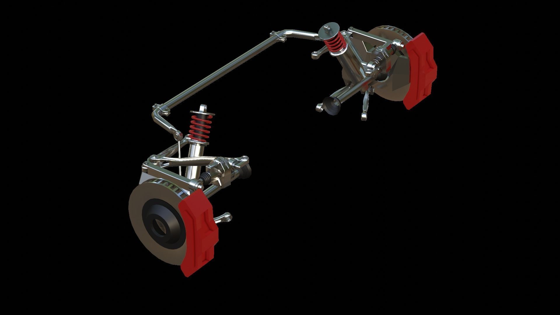 suspension system Low-poly 3D model_6