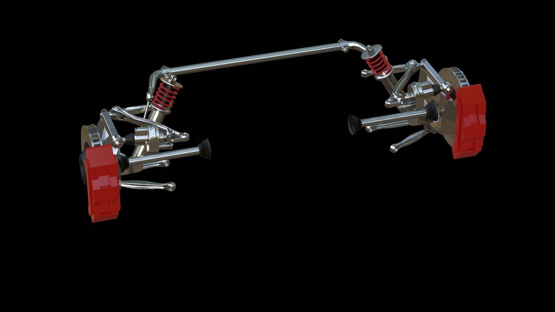 suspension system Low-poly 3D model_7