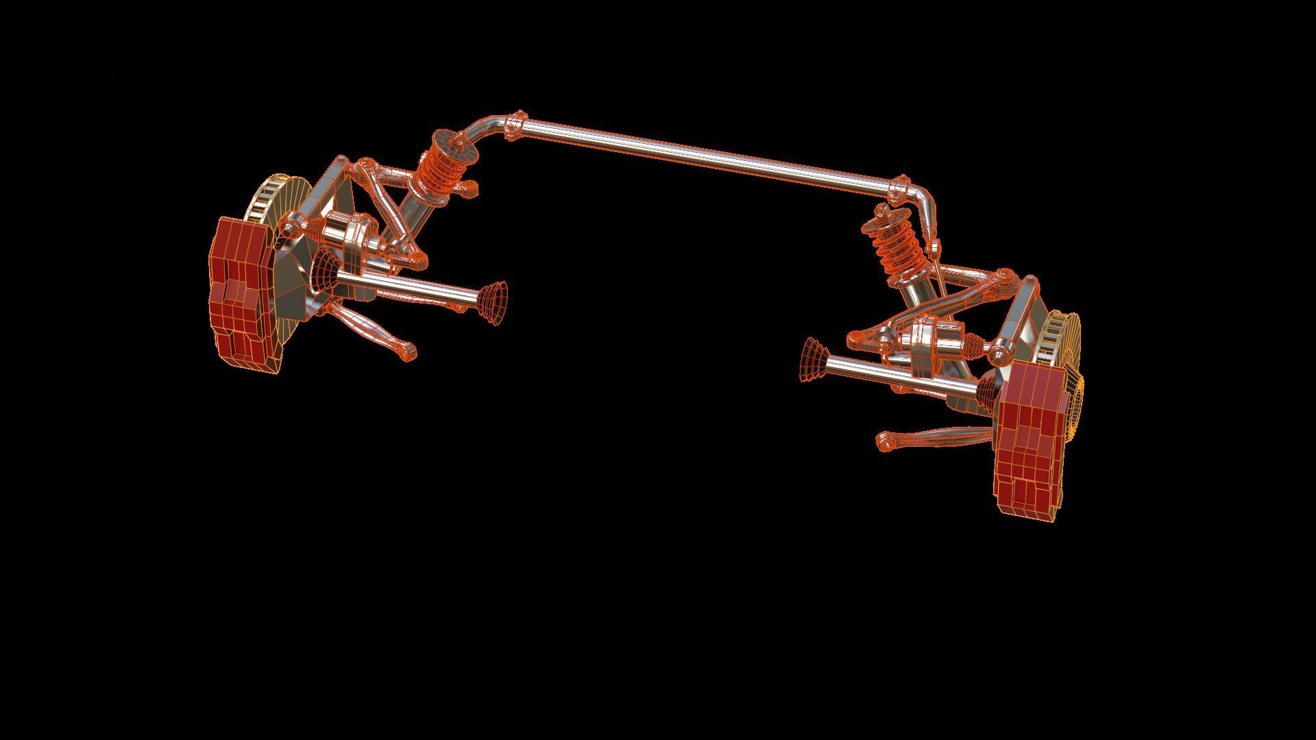 suspension system Low-poly 3D model_19
