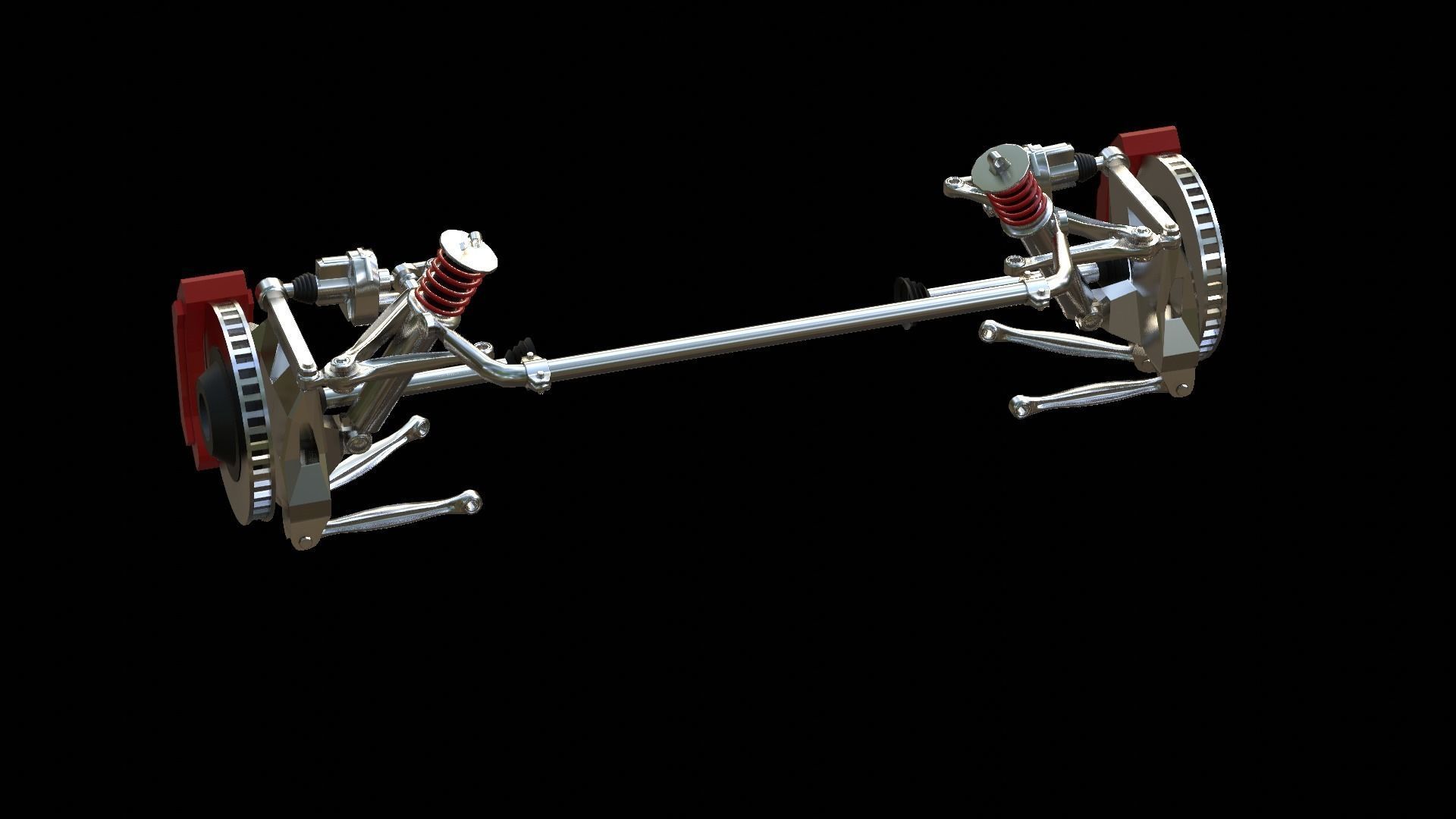 suspension system Low-poly 3D model_12