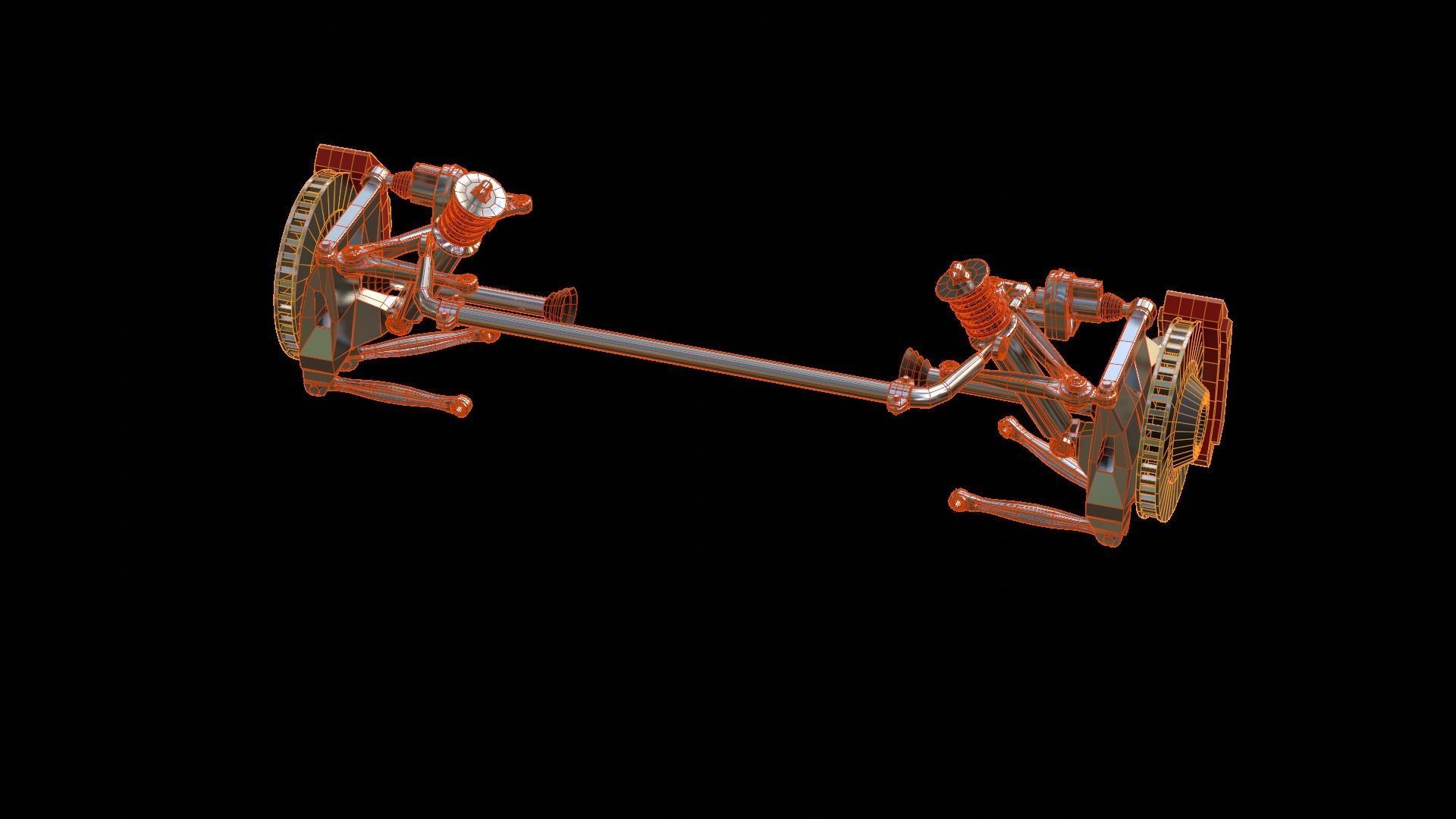 suspension system Low-poly 3D model_24