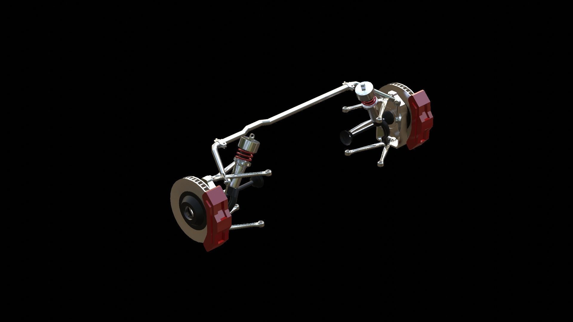 suspension system Low-poly 3D model_33