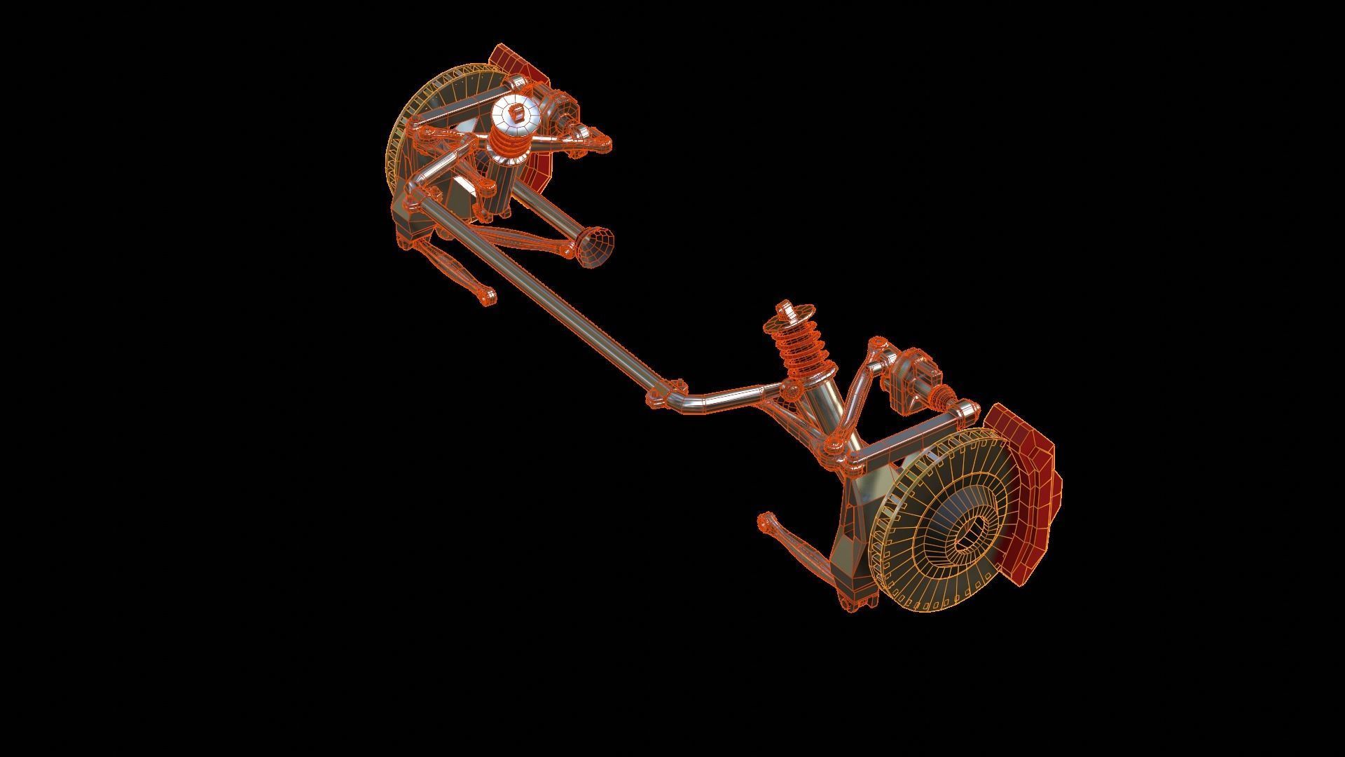suspension system Low-poly 3D model_15