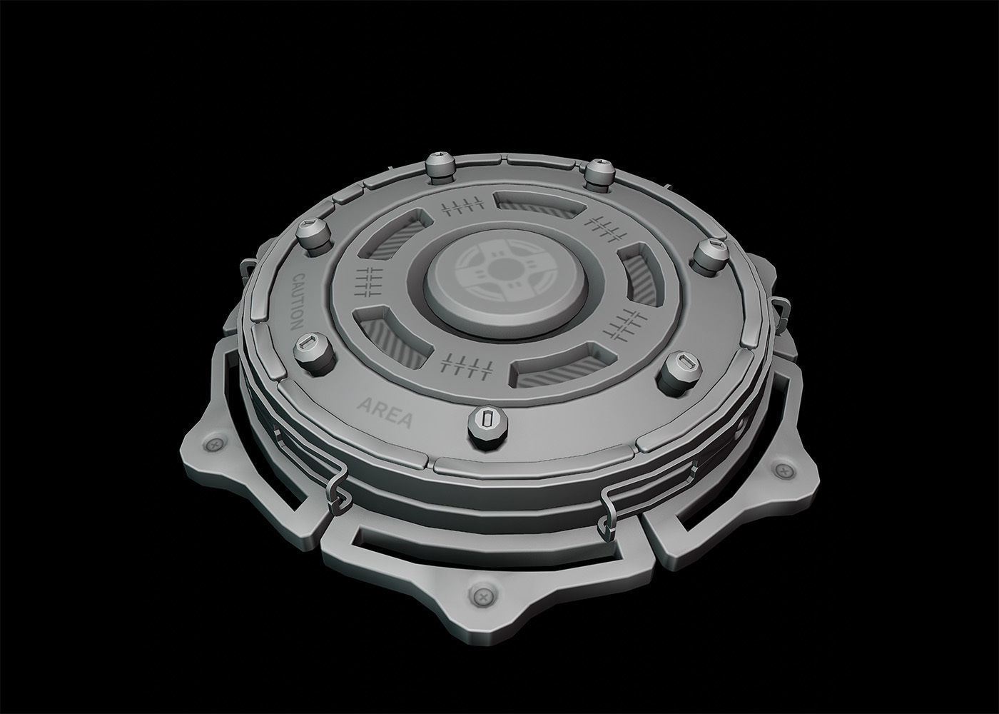Electro Shock Landmine-2 Low-poly 3D model_5