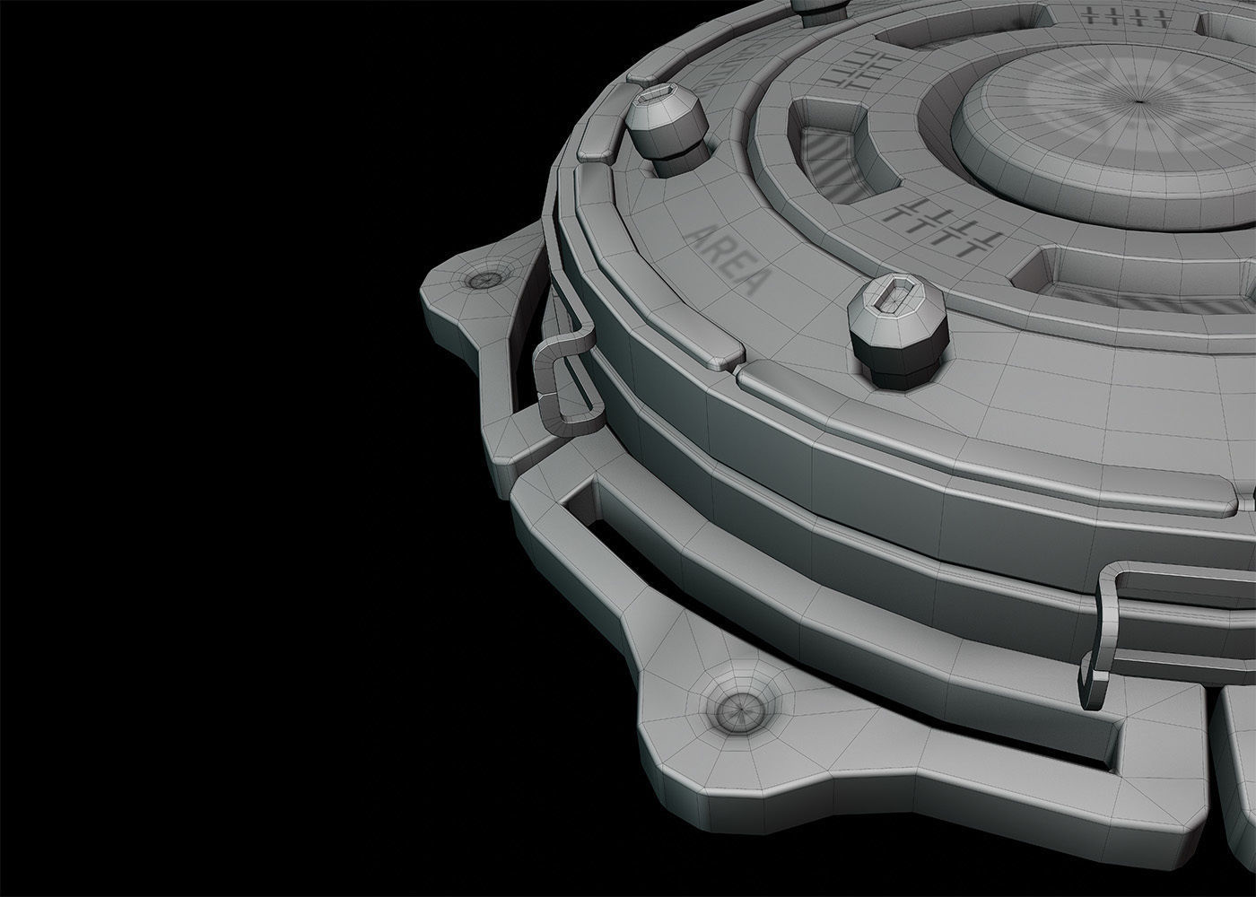 Electro Shock Landmine-2 Low-poly 3D model_8