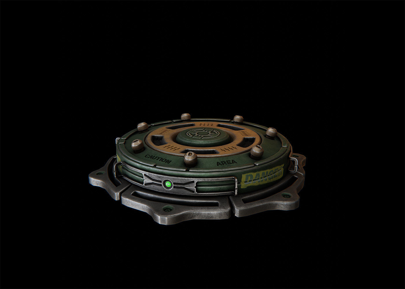 Electro Shock Landmine-2 Low-poly 3D model_1