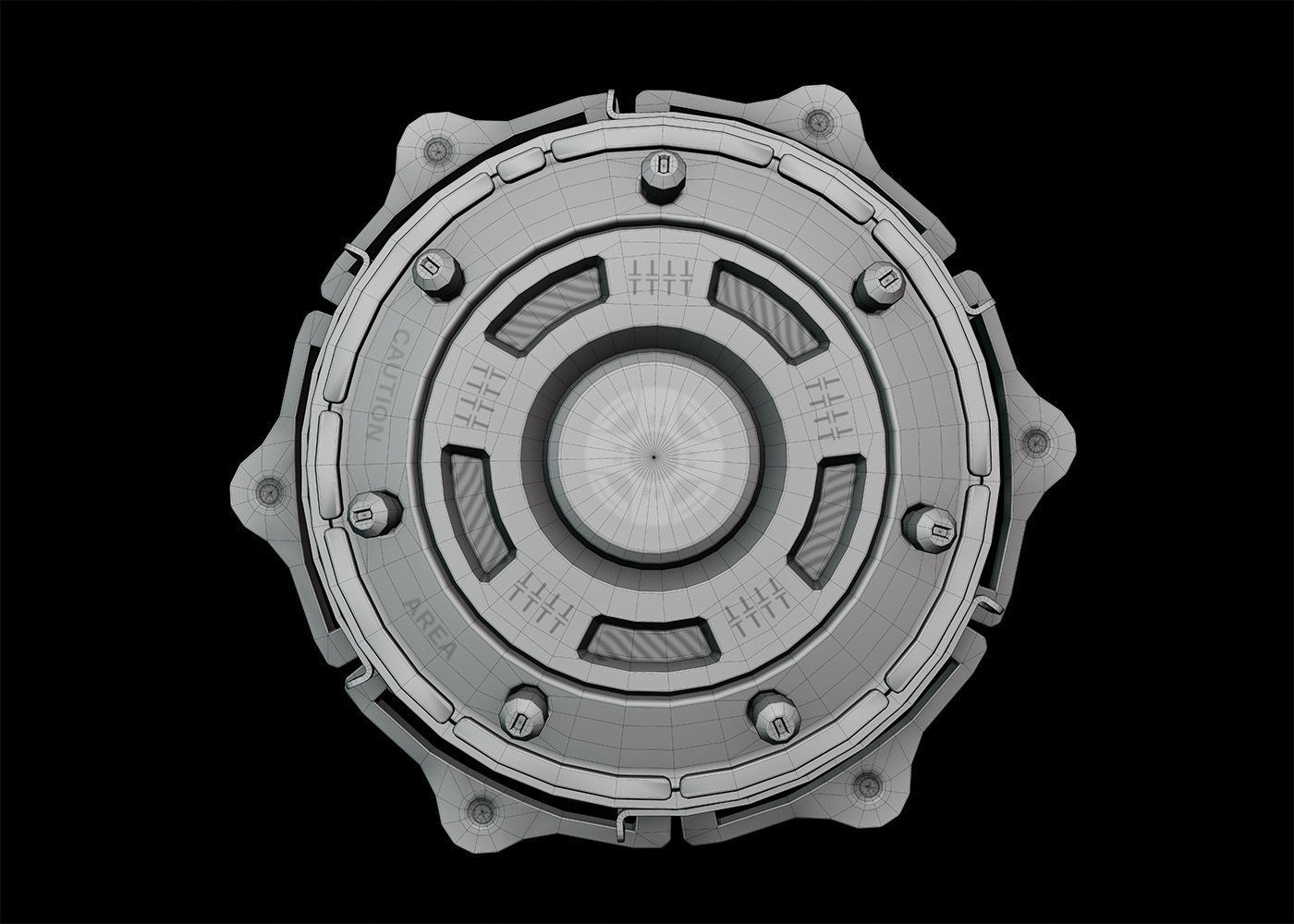 Electro Shock Landmine-2 Low-poly 3D model_9