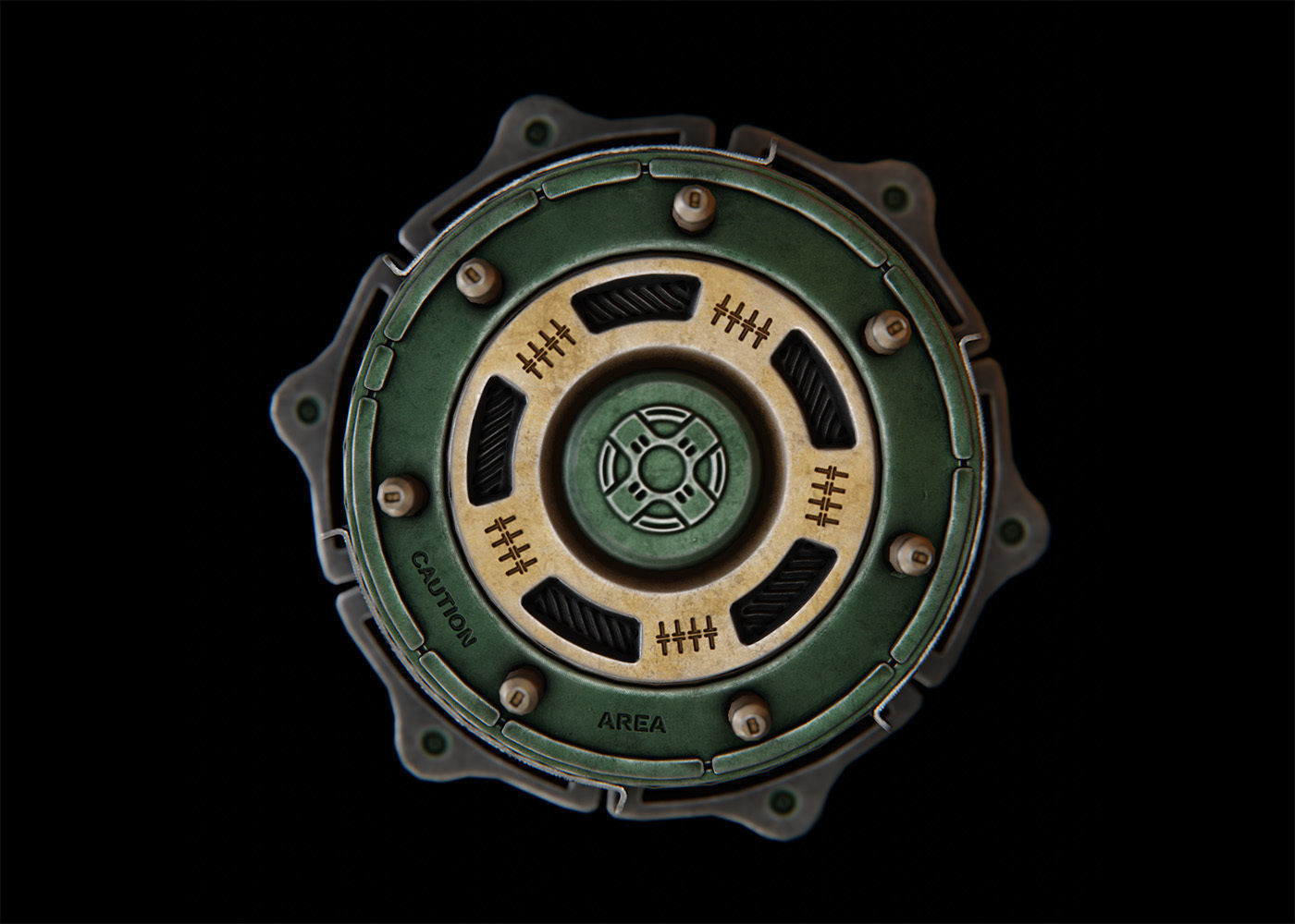 Electro Shock Landmine-2 Low-poly 3D model_4