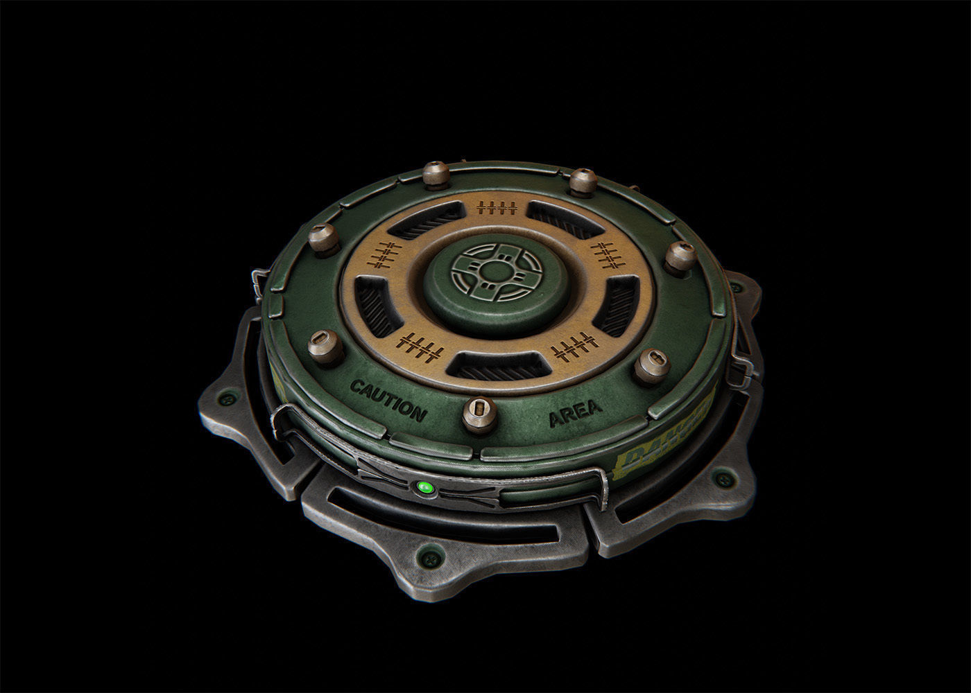 Electro Shock Landmine-2 Low-poly 3D model_3