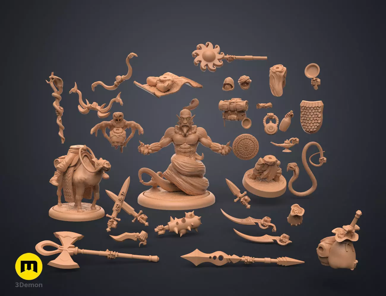 Magnetic DnD Desert Travels Pack 3D print model_0